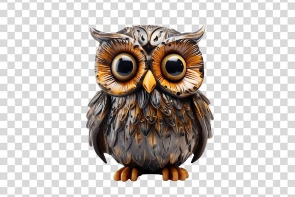 1052 Decorative Owl Isolated – A Versatile Design Element for Creative Projects