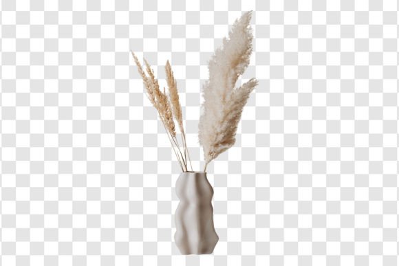 1852 Wheat and Decorative Plants in White Vase Isolated – A Versatile Design Asset