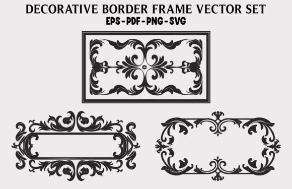 Decorative Floral Frame Vector SVG Set
