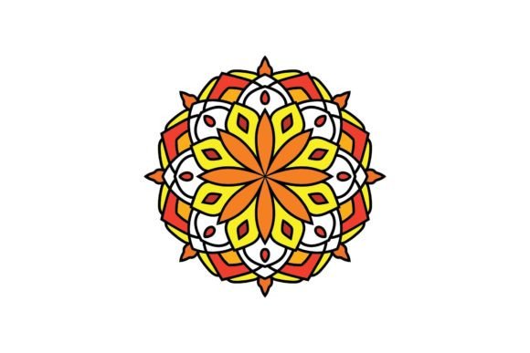 Decorative Mandala Orange Icon
