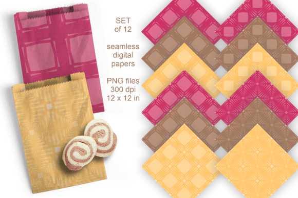 Decorative Squares Seamless Papers PNG for Creative Projects