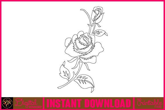 Floral Line Art Flower SVG Elements 63 for Creative Projects