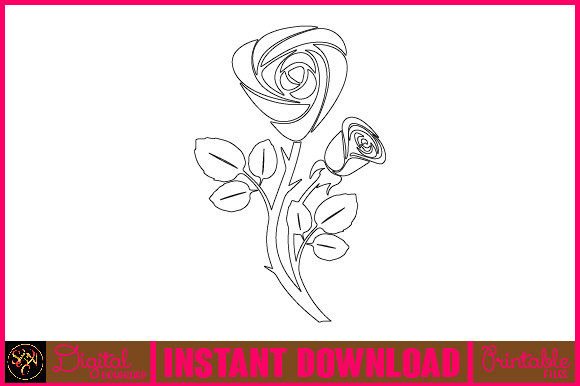 Floral Line Art Flower SVG Elements 71: Enhancing Design with Botanical Elegance