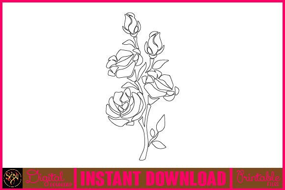 Floral Line Art Flower SVG Elements for Creative Projects