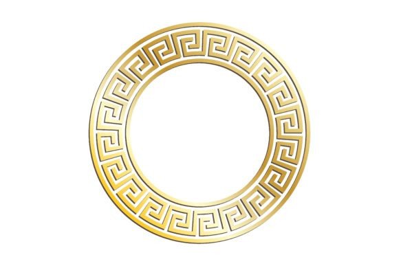Golden Greek Round Frames for Decorative Design: A Timeless Element in Modern Creativity
