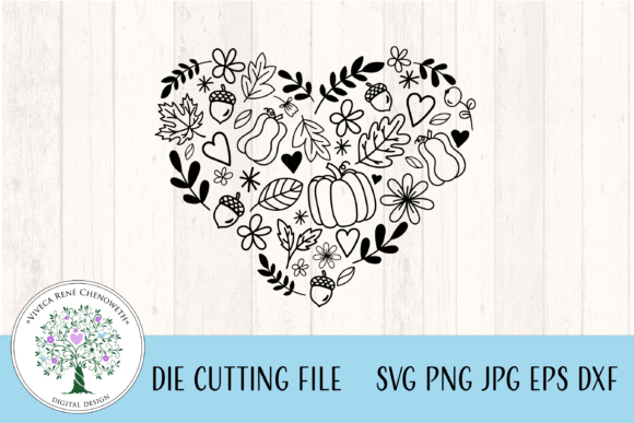 Heart-Shaped Autumn Design Elements for Creative Projects