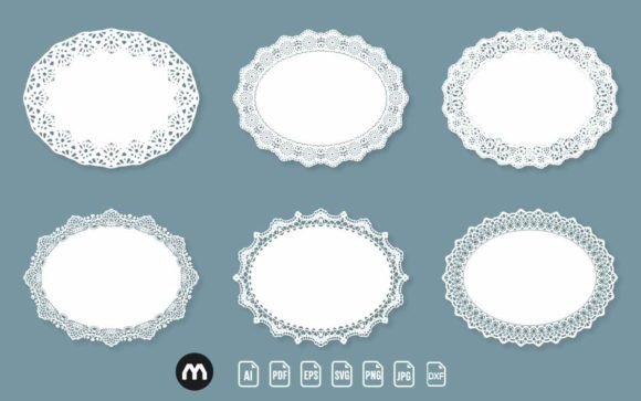 Laser Cut Decorative Oval Lace BundleSVG – A Versatile Digital Design Resource for Creative Projects