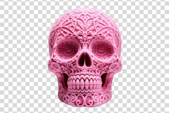 Pink Decorative Skull 1 Isolated – A Versatile Design Asset for Creative Projects