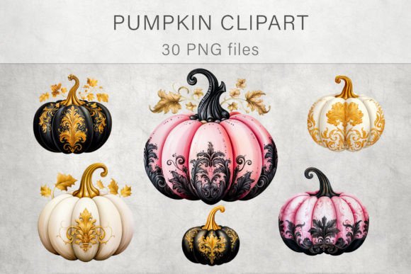 Pumpkin Decorative Clipart PNG Bundle: A Versatile Resource for Creative Projects