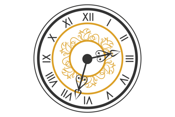 Vintage Clock Face. Decorative Ornate Ti