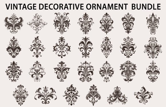 Vintage Decorative Element Vector Bundle