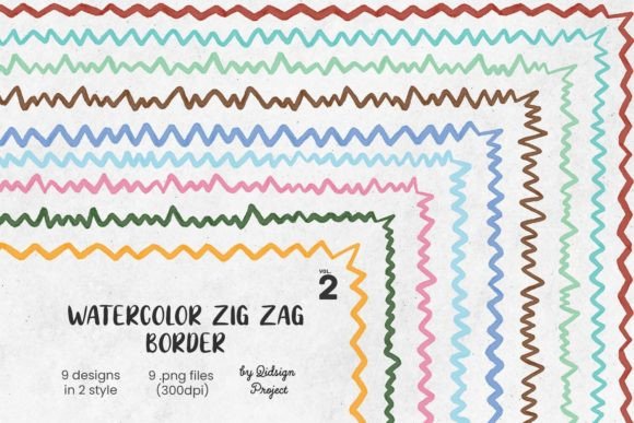 Watercolor Zig Zag Border: A Decorative Design Essential